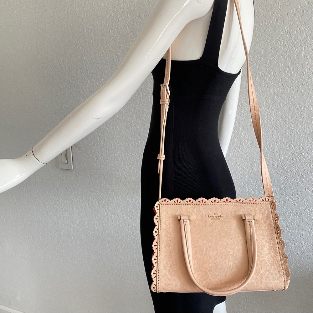 Kate Spade Peach scallop trim leather bag - Picture 5 of 8